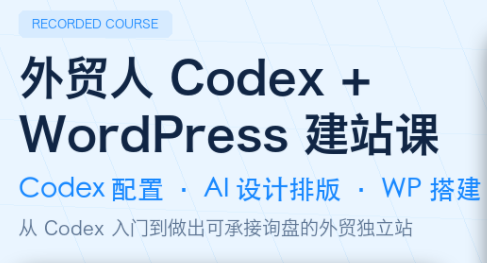 外贸人Codex + WordPress建站课插图 外贸人Codex + WordPress建站课插图