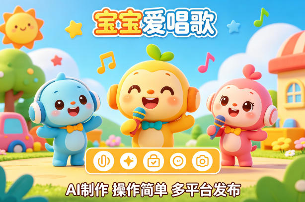 AI制作儿歌动画短视频,可多平台发布,操作简单好上手插图 AI制作儿歌动画短视频,可多平台发布,操作简单好上手