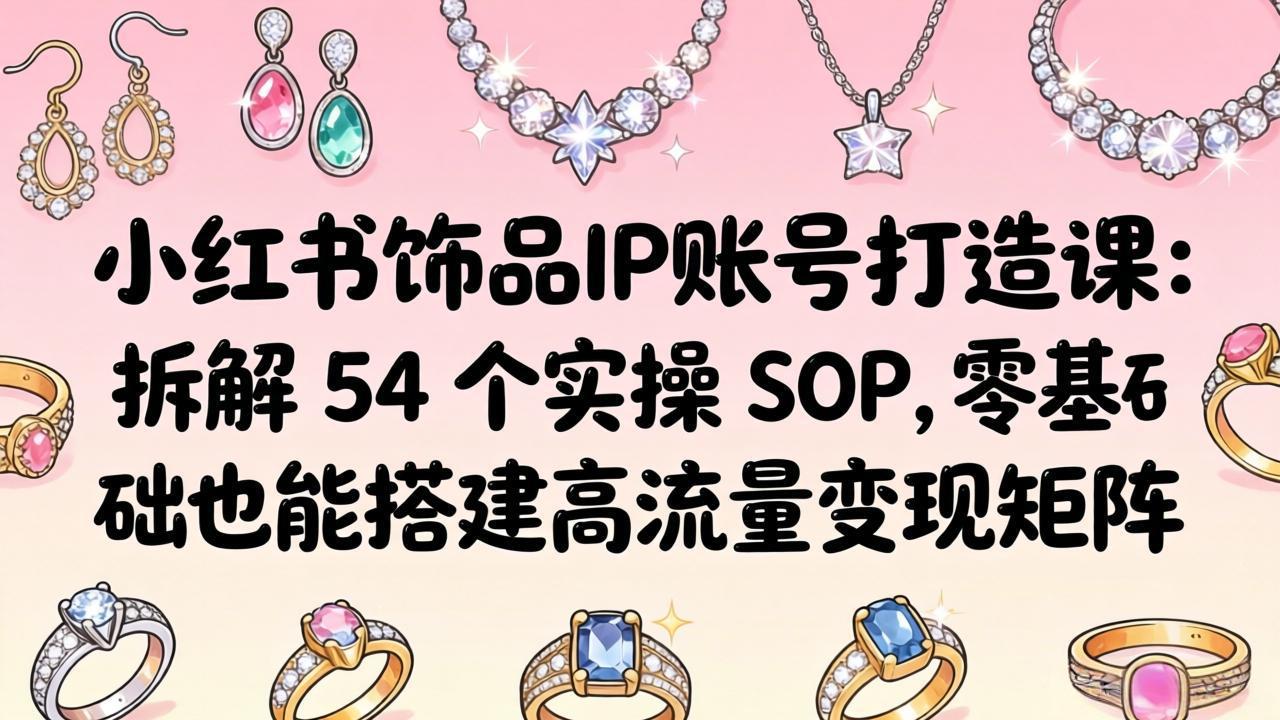 小红书饰品IP账号打造课：拆解 54 个实操 SOP，零基础也能搭建高流量变现矩阵插图